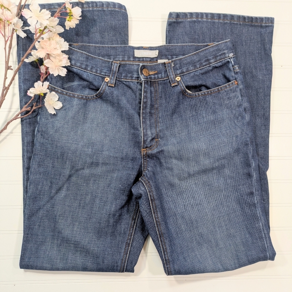 J. Crew Medium/Dark Wash Mid Rise Wide Legged Jeans - Picture 2 of 5